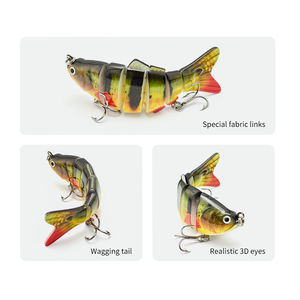 ODS 102mm 17g Bionic 6 Segmenté Swimbait <span class=keywords><strong>Leurre</strong></span> De Pêche En Plastique Dur Multi-Jointed ABS Matériel Poisson D'eau Salée Bar Brochet - Product Image 5
