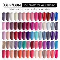 Vernis à ongles gel UV LED 252 couleurs 12ml Marque Privée Sans HEMA Facilement dissolvable Résine UV durcissable certifiée CE Couche de base et de finition