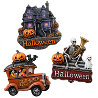 Autocollant de réfrigérateur personnalisé pour Halloween avec maison hantée, camion citrouille et squelette effrayant, aimant promotionnel pour la décoration de fête