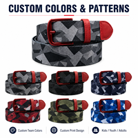 Ceinture de baseball personnalisée en toile imprimée, ceinture d'uniforme d'équipe réglable, ceinture de sport pour jeunes, OEM ODM