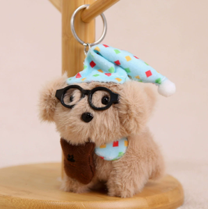 Portachiavi in peluche a forma di cucciolo che si addormenta, simpatico ciondolo per borsa, ideale come regalo, all'ingrosso - Product Image 6