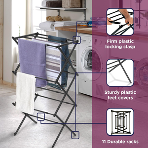 Wholesale Multifunctional <b>Clothes</b> Display <b>Rack</b> Foldable Vertical Drying <b>Rack</b> <b>Clothes</b> MetalThree-tier <b>Clothes</b> Dryer <b>Rack</b> - Product Image 4