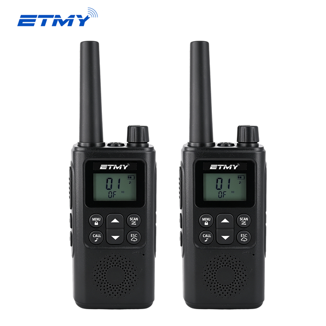 2 Watt Walkie Talkie Pair Small Size UHF 2 km Range License Free FRS Wireless Handy Two Way Radio Set for Retail Store