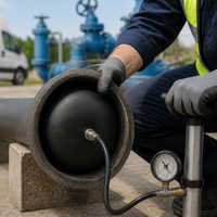 Bouchon gonflable en caoutchouc naturel de 2 pouces pour test pneumatique de canalisations d'égout et détection de fuites d'eau