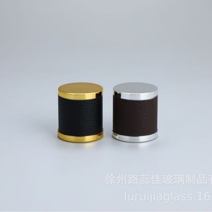 <b>50ml</b> square-shaped glass perfume <b>bottle</b> with beveled corners, leather press-type spray <b>bottle</b>, transparent perfume dispenser. - Product Image 4