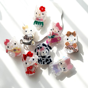 Pince à cheveux acrylique <span class=keywords><strong>Hello</strong></span> <span class=keywords><strong>Kitty</strong></span> Sweet 5cm Kids Anime Cartoon - Product Image 1