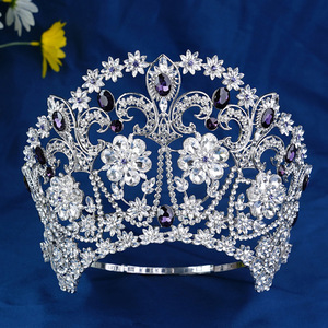 Couronne de Reine de la Beauté Mondiale, Tiara de Mariée en Alliage et Strass, Couronne Exquise Réglable pour Scène, Défilé et Fête - Product Image 3