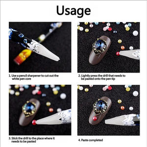 Outils de manucure : Kit de nail art 3D, Outils de pointillage pour ongles, Crayon de cire pour ongles, Outils de pointillage, Outils de pose de strass, Crayon de cire auto-adhésif pour nail art - Product Image 5