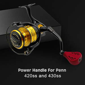 Empuñadura para Carrete de Pesca de 66 mm, Fibra de Carbono, 35 mm, TPE Rojo, para Carretes de Spinning Penn 420ss 430ss - Product Image 2