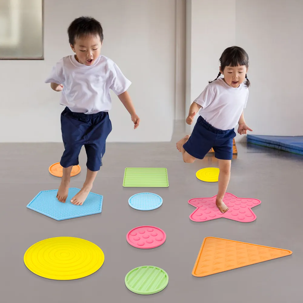 Silicone Tactile Textured Mat Sensory Integration Room Equipment Children Educational Tactile Toys Autism Sensory Toys Kids