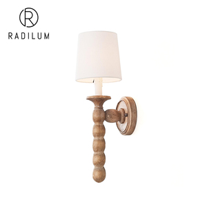 Lámpara de Pared Moderna de Madera y Metal, Estilo Nórdico, para <span class=keywords><strong>Dormitorio</strong></span>, Lámpara de Noche, Decoración Rústica Americana, Lámpara de Pared Retro con Cuentas - Product Image 1