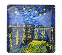 Imanes Promocionales Magnéticos Suaves para Refrigerador con Diseño de la Noche Estrellada de Van Gogh y Girasoles, en Forma de Cuadrado de Cristal - Product Image 2