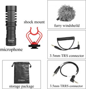 Boya Trên Máy Ảnh Shotgun Video Microphone by-MM1 Youtube Vlogging <span class=keywords><strong>Facebook</strong></span> Livestream Ghi Âm Mic Đối Với iPhone Huawei Android - Product Image 4