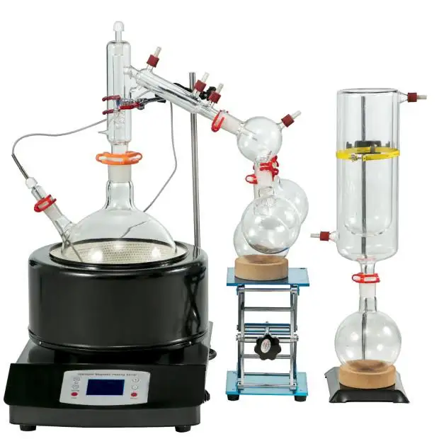 ASK alcohol still pyrex short path Summit vapor pequeño equipo de aceite Kit de destilación a microescala