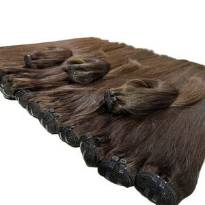 Extensions de cheveux vierges vietnamiens de qualité supérieure, lisses et naturelles, à clipser, à pointe plate, texture douce - Product Image 2