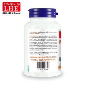 Fabricant de suppléments nutraceutiques Shecome, malate de magnésium, pour le soutien énergétique du système nerveux, 180 capsules de malate de magnésium - Product Image 4