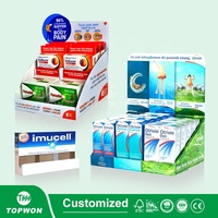 Support d'affichage en carton ondulé pour pharmacie, présentoir de sol pour magasin de détail, vente chaude