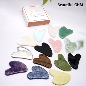 Ensemble de Gua Sha en Quartz Naturel et Pierre de <span class=keywords><strong>Jade</strong></span> Véritable pour Massage Facial – Outils de Massage Gua Sha Verts en Gros - Product Image 6