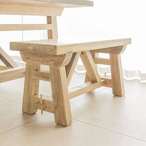 Banco de Madera Maciza Personalizado, Mueble Moderno para Interiores, para Comedor, Entrada, Sala de Estar, con Vetas de Madera Natural - Product Image 1