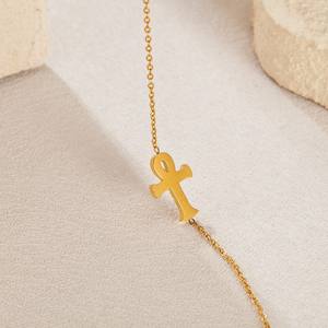 Bracelet croix unisexe clé <span class=keywords><strong>de</strong></span> vie égyptienne en acier inoxydable breloque <span class=keywords><strong>de</strong></span> mode <span class=keywords><strong>de</strong></span> fête élégante pour <span class=keywords><strong>cheville</strong></span> - Product Image 4