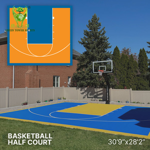 Suelo Deportivo de Plástico PP Suspendido, Encastrable, Antideslizante, para Cancha de <span class=keywords><strong>Baloncesto</strong></span>/Tenis/Fútbol Sala, Ensamblado, para Exteriores - Product Image 1