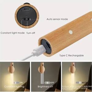 Lampu Malam LED Pengisian Daya USB Induksi Manusia Cerdas untuk Lampu Sensor Gerak Lampu Led Pencahayaan Lemari Rumah Kabinet Samping Tempat Tidur - Product Image 6