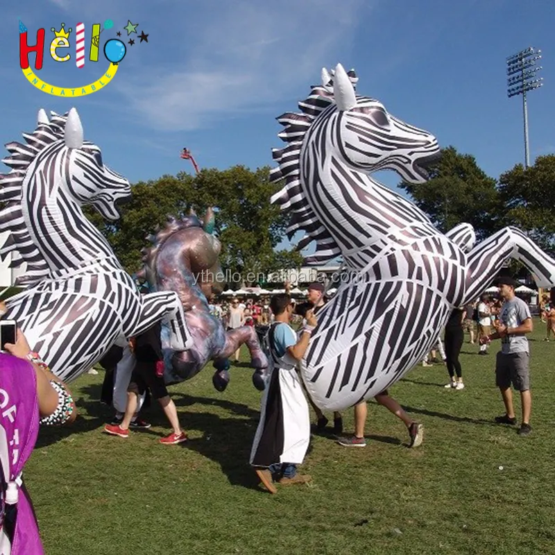 city parade props Walking moving horse animal costumes inflatable zebra costumes how to decorate event decoration