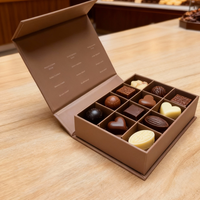 Boîte de chocolats truffes de luxe écologiques en gros, emballage magnétique pour la Saint-Valentin, plateau cadeau pour grignoter