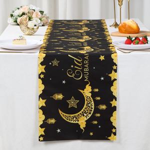 Ramadan 180*35cm <span class=keywords><strong>Chemin</strong></span> <span class=keywords><strong>de</strong></span> <span class=keywords><strong>table</strong></span> en polyester Musulman Lune Étoile <span class=keywords><strong>Eid</strong></span> <span class=keywords><strong>Mubarak</strong></span> Ramadan Festival Fournitures <span class=keywords><strong>de</strong></span> fête <span class=keywords><strong>Chemin</strong></span> <span class=keywords><strong>de</strong></span> <span class=keywords><strong>table</strong></span> noir - Product Image 5
