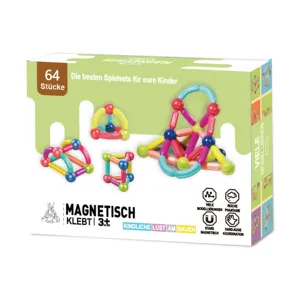 Cao nhất từ xây dựng 64 cái Gậy Montessori bé an toàn khối xây dựng từ Balls & que STEM đầy màu sắc Đồ chơi giáo dục