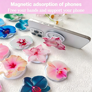 Soporte Magnético Personalizado de Resina Acrílica Natural Premium para Teléfono Móvil con Diseño de Orquídea Frangipani de Pétalos Grandes - Product Image 3