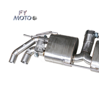 Système d'échappement pour VW GOLF R MK7 MK7.5 avec embouts noirs et adaptateur de soupape OEM