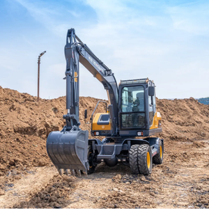 Ce/Epa Certified 8 Ton <span class=keywords><strong>Wheeled</strong></span> <span class=keywords><strong>Excavator</strong></span> para Garden Farm Use Custom Power Frete Grátis Com Motor Pump Gearbox Gear PLC - Product Image 3