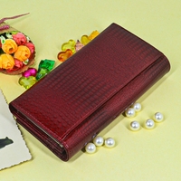 Dompet Wanita Kulit Panjang Multifungsi 2026, Tempat Kartu Kredit, Model Clutch, Tutup Magnetik, Motif Buaya Timbul, RFID