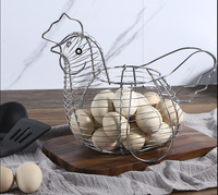 Panier à œufs en fil métallique écologique en forme de poule, support de rangement de cuisine avec poignée, capacité de 15 à 20 œufs, multifonction