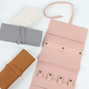 Microfiber Soft Fold Over Portable Jewelry Packing Storage Pouch Organizer 38x18cm Fashionable Travel Roll Bag - Product Image 2