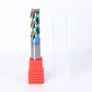 Hot sale Colorful Solid Carbide Coating 3 flutes End Mill High speed Polished for Aluminum