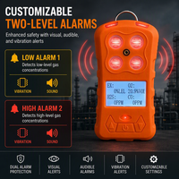 Detector de Gas Portátil 4 en 1 Versátil con Certificación IECEx y ATEX para CO/O2/H2S/EX, Detección de Alta Precisión