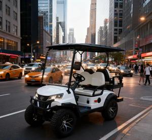 Hochwertiger Weißer Geländegängiger Elektro-Golfwagen 4 Sitze Sonnenschutz Stauraum Batterie 30km/<span class=keywords><strong>h</strong></span> Geschwindigkeit 90km Reichweite Sightseeing-Fahrzeug aus Aluminium - Product Image 5