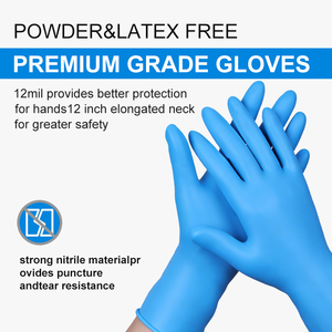 Gants en nitrile jetables XINGYU 12 mil à <span class=keywords><strong>manchette</strong></span> longue, résistants, sans poudre, avec grip micro-texturé, pour usage industriel - Product Image 5