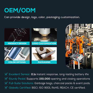 Trong Nhà Nhà Bếp Thép Không Gỉ 2 Ngăn Chất Thải Bin Màu Đen Đôi Kim Loại Tái Chế Thùng Rác Có Thể - Product Image 5