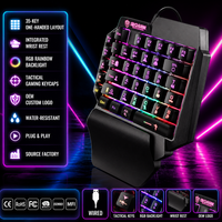 Keypad Mekanik Mini Nirkabel Satu Tangan Bentuk Gunung Berapi RGB Backlit, Macropad Terprogram USB 3.0 untuk Pemain Game PC dan Mobile