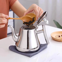Théière ergonomique moderne en acier inoxydable de haute qualité avec poignée confortable et design écologique