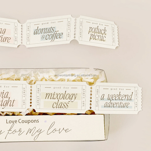 Tarjetas de cupones <span class=keywords><strong>para</strong></span> <span class=keywords><strong>parejas</strong></span> románticas con impresión de papel personalizada, <span class=keywords><strong>regalo</strong></span> de boda, cupones de actividad amorosa, billete - Product Image 2