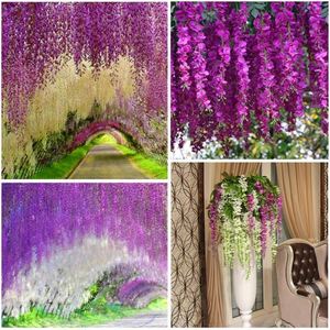 Decorazioni per Matrimoni, Fiori Artificiali di Glicine in Seta, Ghirlande di Fiori Pendenti per Casa, Giardino e <span class=keywords><strong>Hotel</strong></span> - Product Image 3