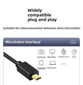 4K Ultra sottile <span class=keywords><strong>HDMI</strong></span> a <span class=keywords><strong>Micro</strong></span> <span class=keywords><strong>HDMI</strong></span> <span class=keywords><strong>cavo</strong></span> 3.2mm OD - 15 + 1 rame rivestito in acciaio, portatile e ad alta velocità - Product Image 6