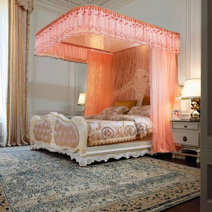 Sang trọng 4-bài giường tán lưới chống muỗi với ren rèm cửa | thanh lịch phong cách cung điện màn chống muỗi cho giường đôi và vua - Product Image 2