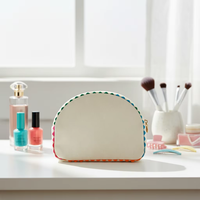 Sac de maquillage portable en toile brodée personnalisée, écologique, avec fermeture éclair, pour filles – Vente chaude en gros