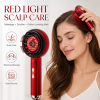Peigne de massage électrique vibrant à lumière rouge pour follicules pileux, applicateur d'huile capillaire, masseur de cuir chevelu, favorisant la croissance des cheveux et anti-chute