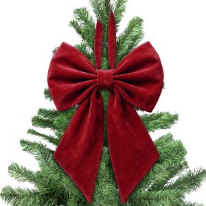 Lazos Grandes de Terciopelo Rojo para Árbol de Navidad - Lazos Coloridos Medianos de Marca para Cercas/Escaleras/Barandillas/Chimeneas - Product Image 1